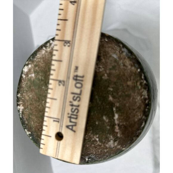 Handcrafted Large Green & Cream Scented Pillar Candle With Rustic Finish - Picture 7 of 7